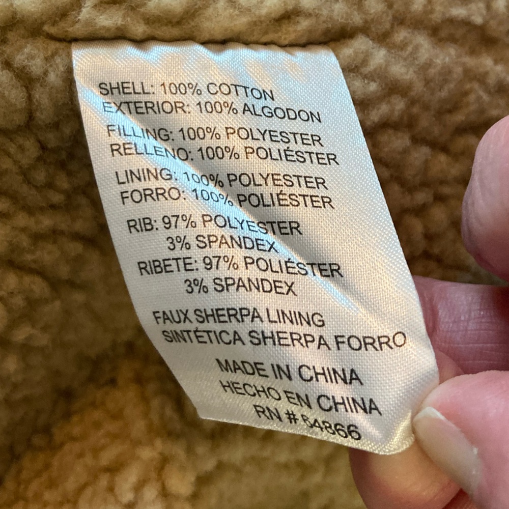 Lee Men’s Heavyweight Sherpa Lined Hooded Workwear Jacket Olive Green - Picture 6 of 10